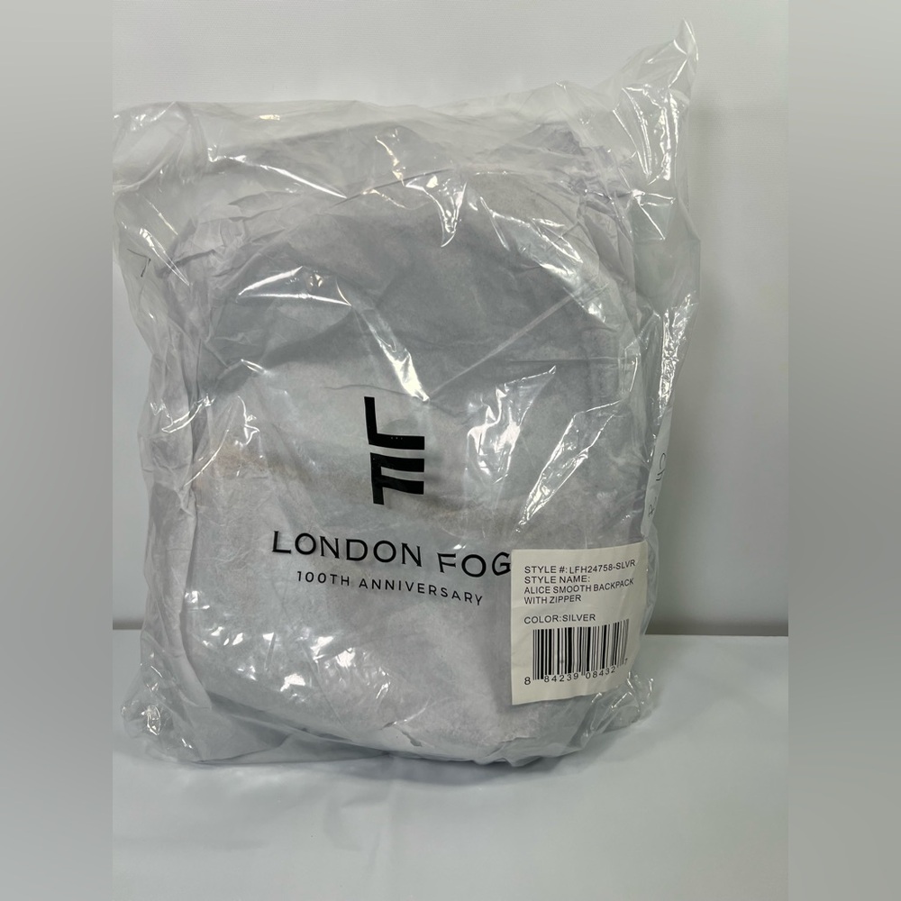 New London Fog Backpack Alice Smooth Silver 100th Anniversary MSRP $88 NWT RARE - Picture 14 of 15